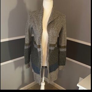 Cato Women's Long Cardigan in Gray and Blue Tones